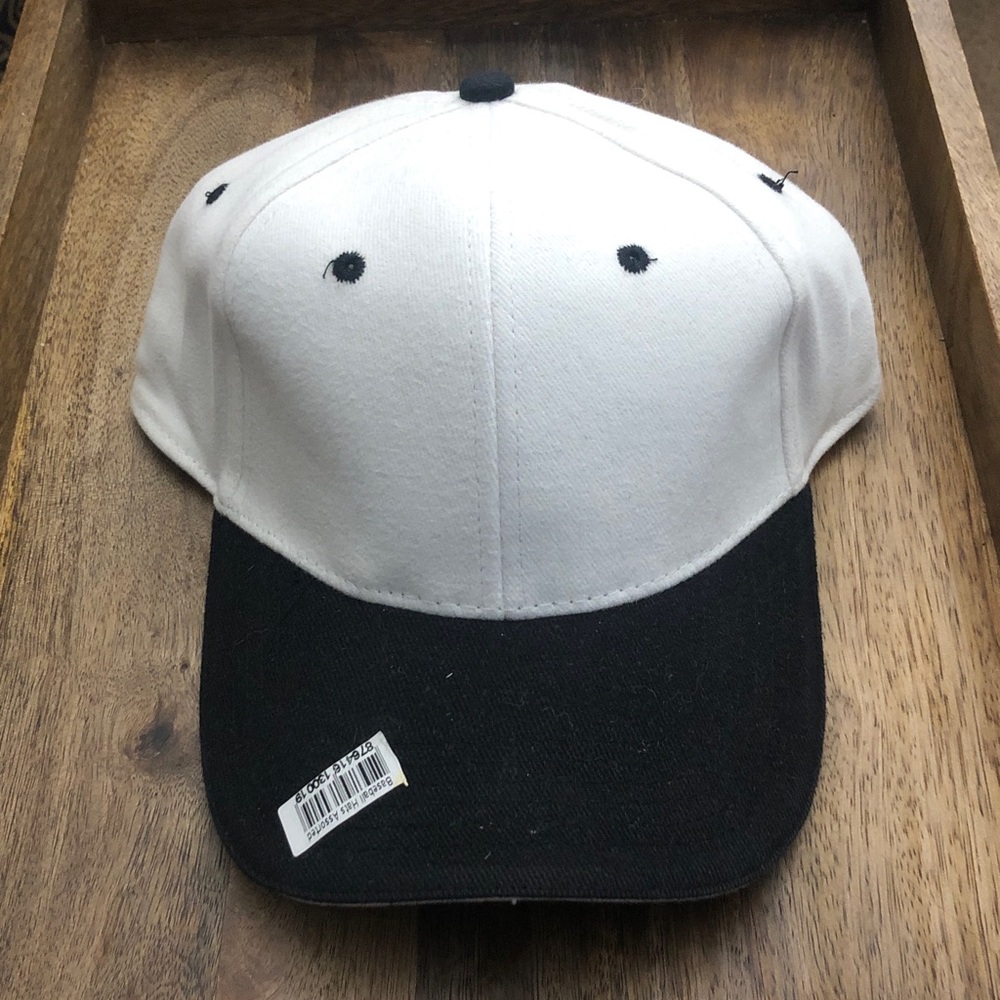 Classic Two-Tone Baseball Cap - White Crown Black Visor